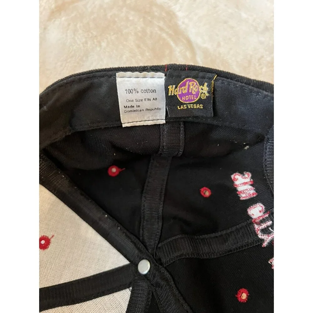 Hard Rock Hotel Las Vegas Sin City USA Baseball Hat Cap Hook And Loop Black